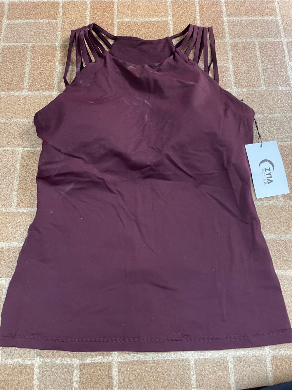 ZYIA Active Wine Strappy Performance Tank